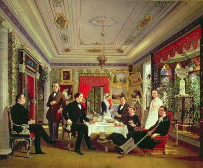 At the Tea Table by Alexei Yakovlevich Voloskov